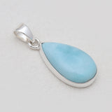 Teardrop Larimar Sterling Silver Pendants
