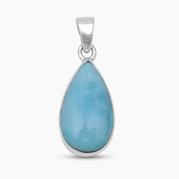 Teardrop Larimar Sterling Silver Pendants