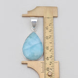 Teardrop Larimar Sterling Silver Pendants
