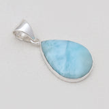 Teardrop Larimar Sterling Silver Pendants