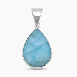 Teardrop Larimar Sterling Silver Pendants