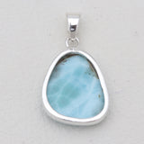Natural Larimar Sterling Silver Pendants