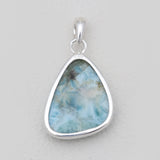 Natural Larimar Sterling Silver Pendants