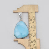 Natural Larimar Sterling Silver Pendants