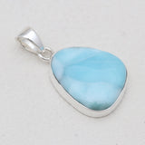 Natural Larimar Sterling Silver Pendants