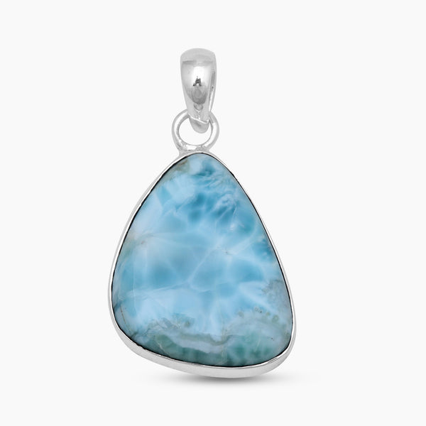 Natural Larimar Sterling Silver Pendants
