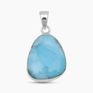 Natural Larimar Sterling Silver Pendants