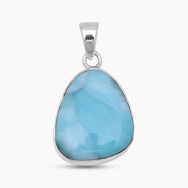 Natural Larimar Sterling Silver Pendants