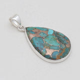 Blue Copper Turquoise Silver Pendants