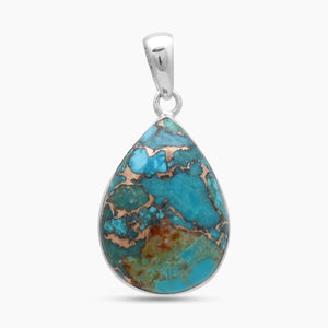 925 Silver Blue Copper Turquoise Pendants