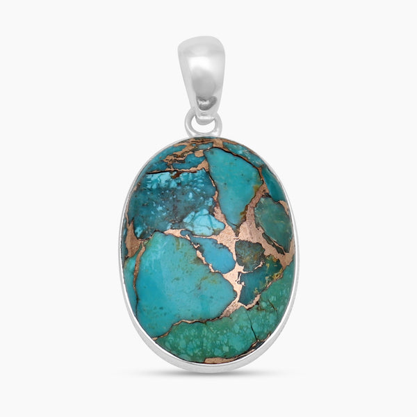 925 Silver Blue Copper Turquoise Pendants
