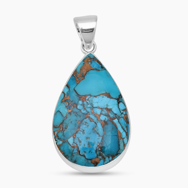 Blue Copper Turquoise Silver Pendants