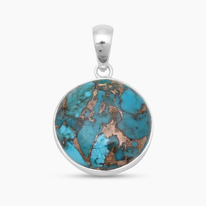 925 Silver Blue Copper Turquoise Pendants