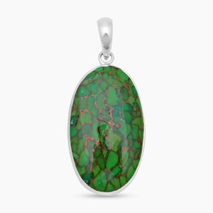 Green Copper Turquoise Silver Pendants