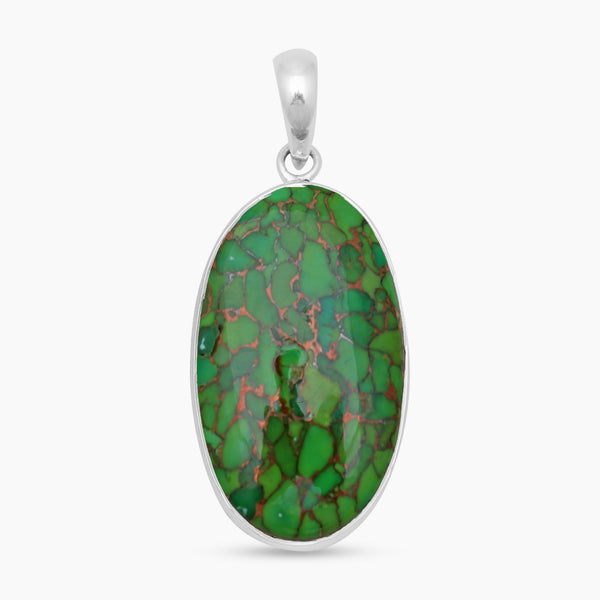 Green Copper Turquoise Silver Pendants