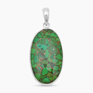 Green Copper Turquoise Silver Pendants