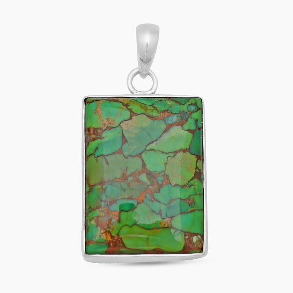 Green Copper Turquoise Silver Pendants