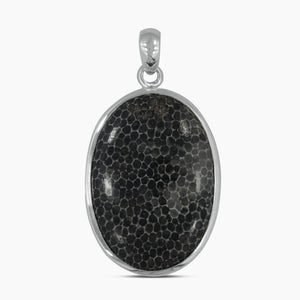 925 Sterling Silver Black Coral Pendants