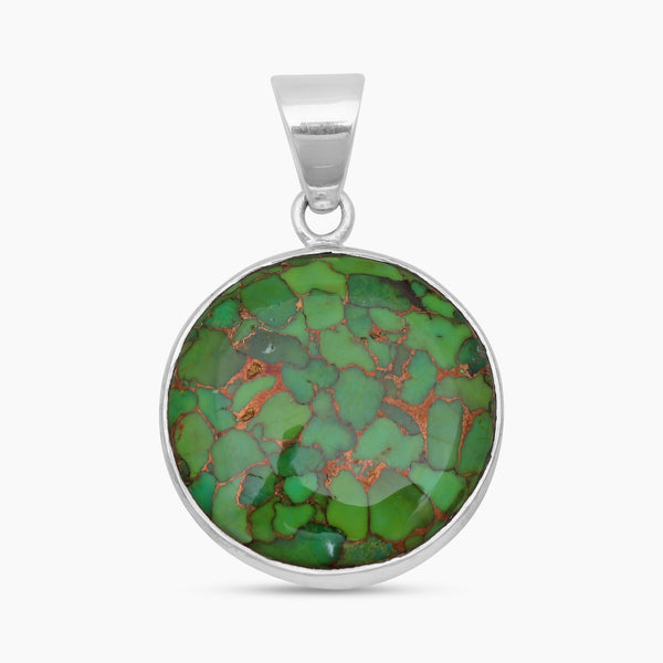 Green Copper Turquoise Silver Pendants