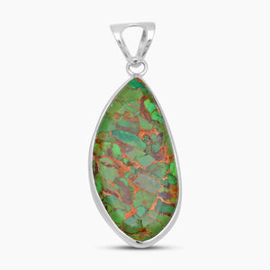 925 Silver Green Copper Turquoise Pendants