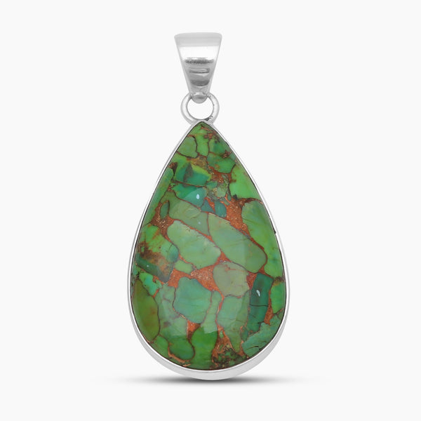 Green Copper Turquoise Silver Plain Pendants
