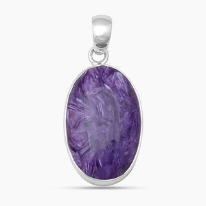 925 Sterling Silver Charoite Pendants
