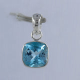 925 Sterling Silver Blue Topaz Pendant