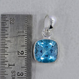 925 Sterling Silver Blue Topaz Pendant