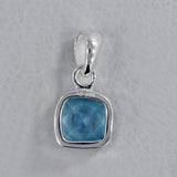 925 Sterling Silver Blue Topaz Pendant