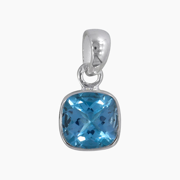 925 Sterling Silver Blue Topaz Pendants