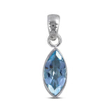 925 Sterling Silver Blue Topaz Pendant