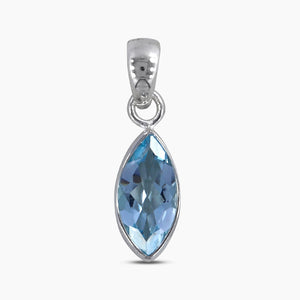 925 Sterling Silver Blue Topaz Pendants