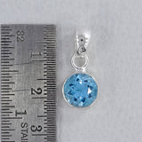 925 Sterling Silver Blue Topaz Pendant