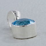 925 Sterling Silver Blue Topaz Pendant