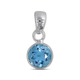 925 Sterling Silver Blue Topaz Pendant