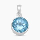 925 Sterling Silver Blue Topaz Pendants