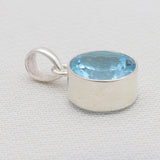 925 Sterling Silver Blue Topaz Pendants