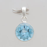 925 Sterling Silver Blue Topaz Pendants