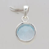 925 Sterling Silver Blue Topaz Pendants