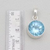 925 Sterling Silver Blue Topaz Pendants