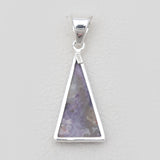 Triangle Cut Morado Opal Silver Pendants