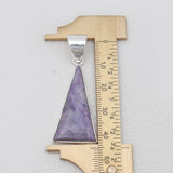 Triangle Cut Morado Opal Silver Pendants
