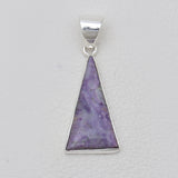 Triangle Cut Morado Opal Silver Pendants