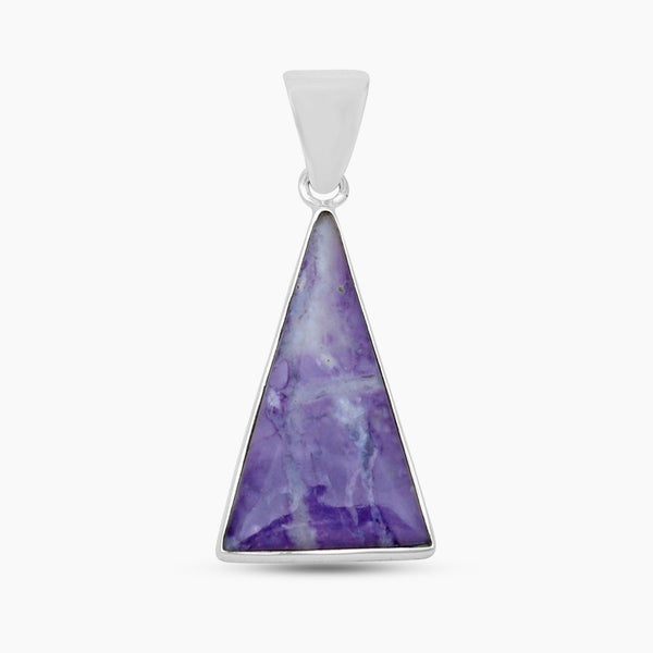 Triangle Cut Morado Opal Silver Pendants