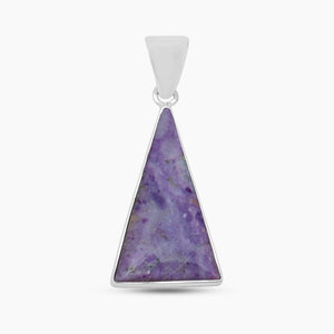 Triangle Cut Morado Opal Silver Pendants