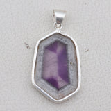 Amethyst Crystal Quartz Silver Pendant