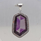 Amethyst Crystal Quartz Silver Pendant