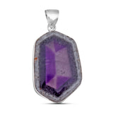 Amethyst Crystal Quartz Silver Pendant