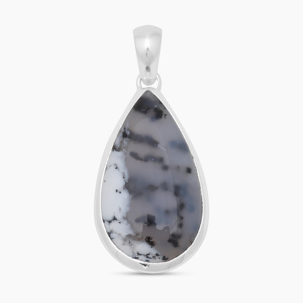 Dendritic Opal Silver Plain Pendants