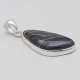 Psilomelane Silver Plain Pendants